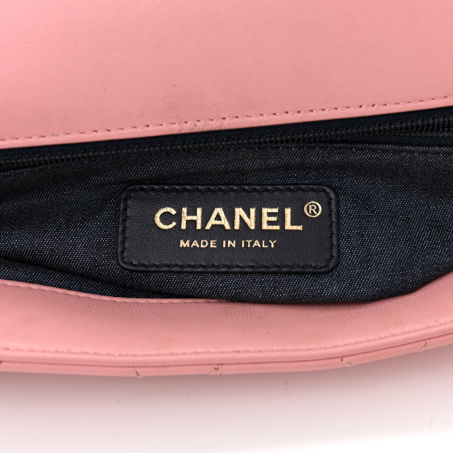 Lambskin Quilted Resin Bi-Color Chain Flap Bag Pink