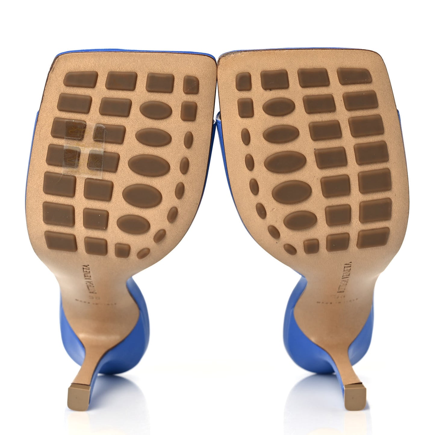 Lambskin Stretch Mule Sandals 38 Aquarium