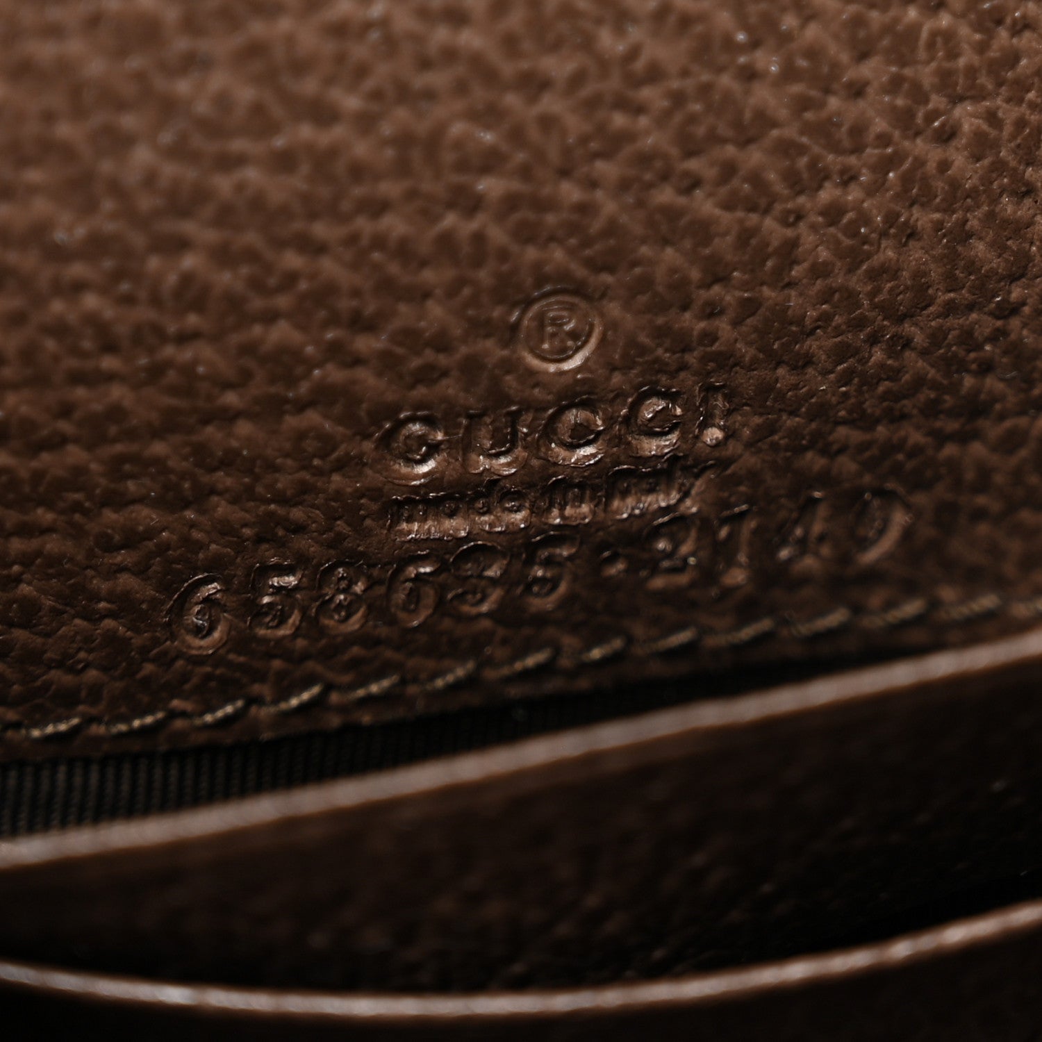 Gucci Monogram Jumbo GG Textured Dollar Calfskin Diana Compact Wallet Camel Ebony New Acero 6 of 7
