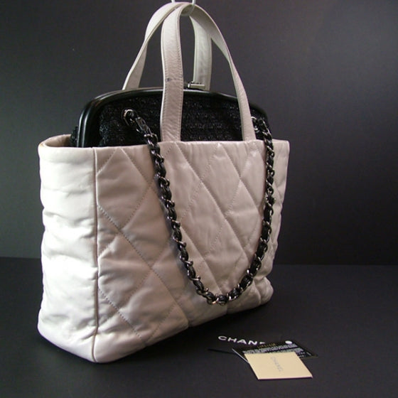 Chanel Leather Tweed PORTOBELLO Black White 3 of 10