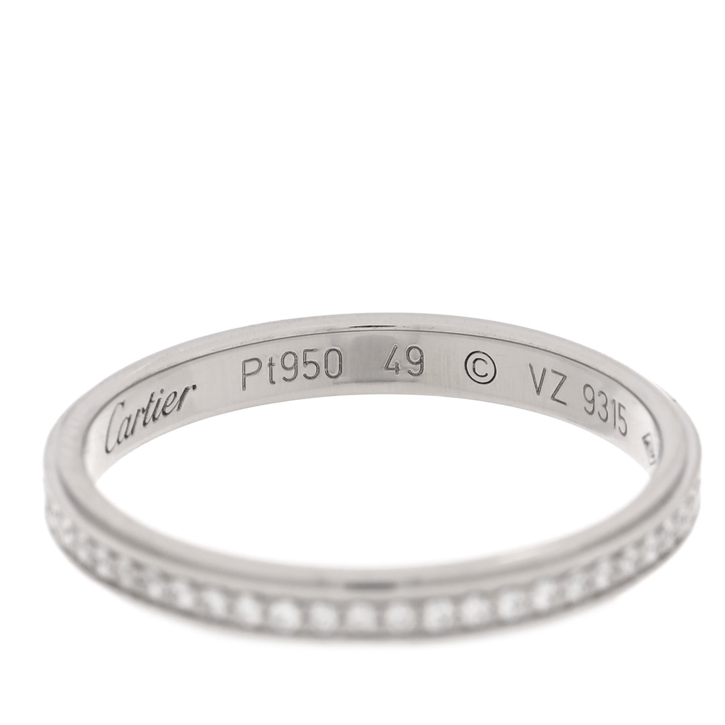 Platinum Diamond 2.3mm D'Amour Wedding Band Ring 49 4.75