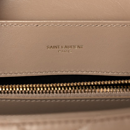 Saint Laurent Calfskin Y Quilted Monogram Medium Loulou Chain Satchel Dark Beige 10 of 14