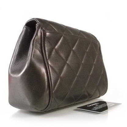 Chanel Lambskin Quilted 5 Chain Small Flap Dark Brown 3 of 9
