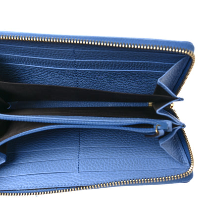 Gucci Dollar Calfskin GG Marmont Zip Around Wallet Clear Sky Blue 5 of 6