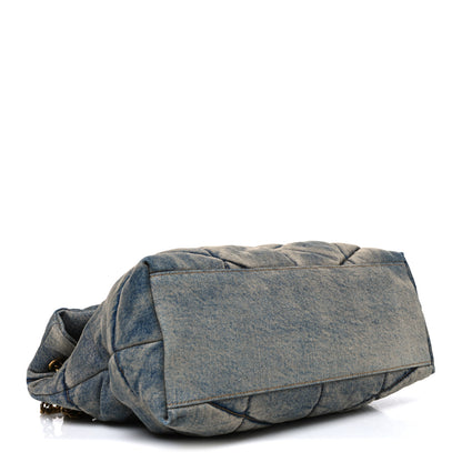Saint Laurent Denim Quilted Medium Loulou Puffer Monogram Chain Satchel Blue Cinnamon 4 of 10