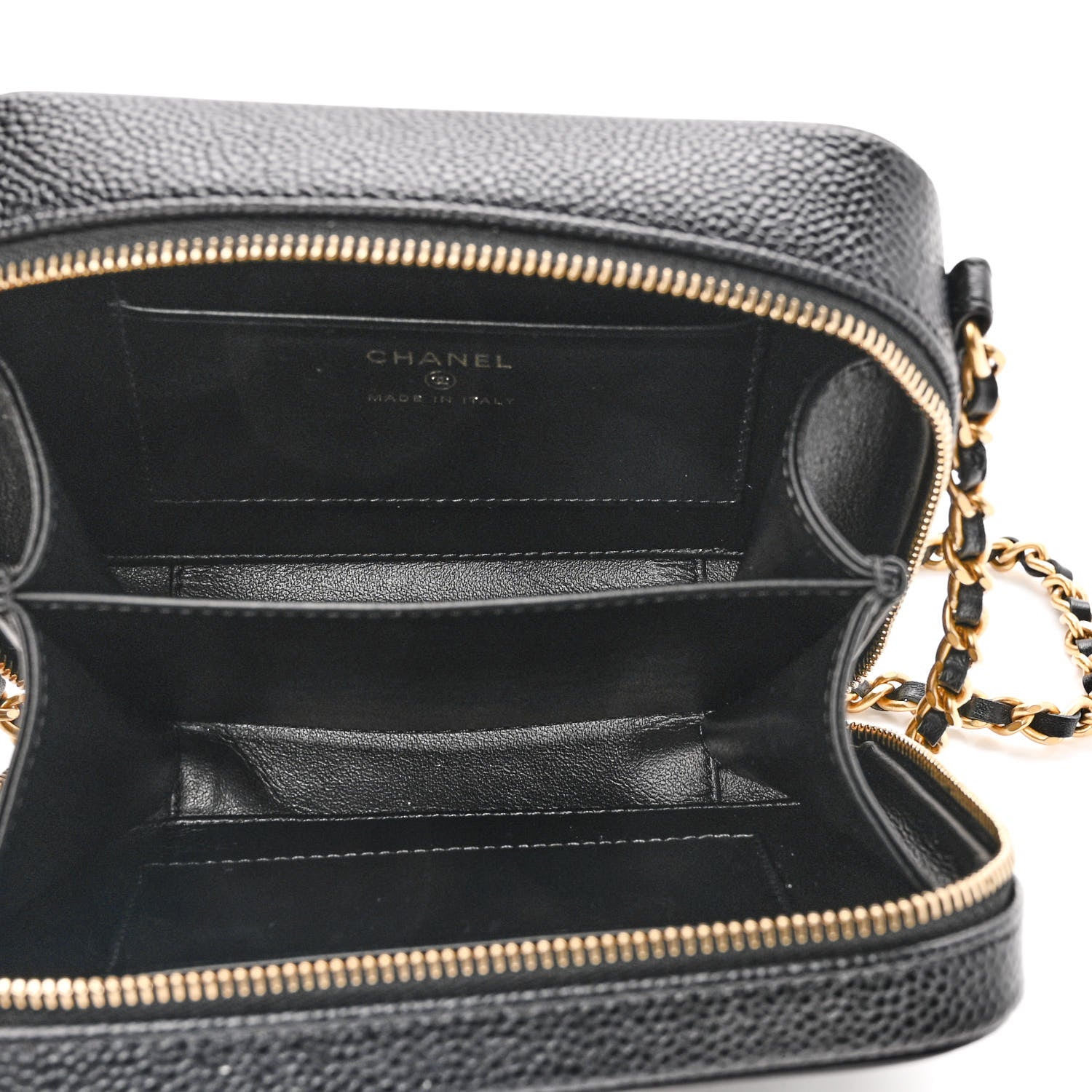 Chanel Caviar Quilted CC Filigree Vanity Clutch With Chain Black 5 of 10