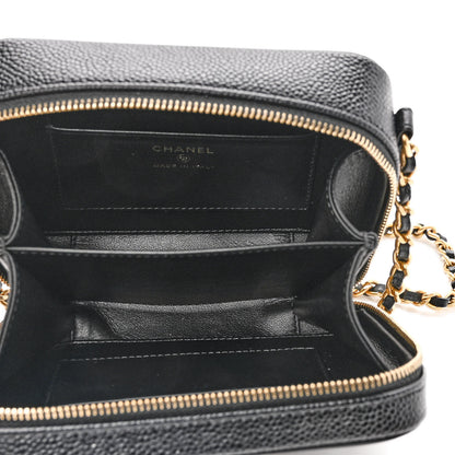 Chanel Caviar Quilted CC Filigree Vanity Clutch With Chain Black 5 of 10