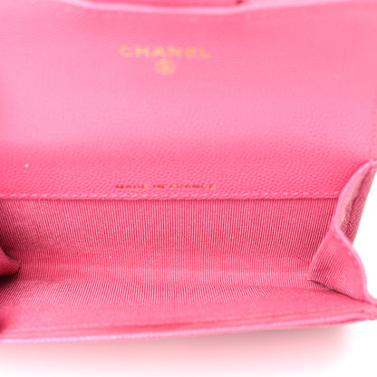 Chanel Caviar Quilted Flap Card Holder Wallet Pink 5 of 15