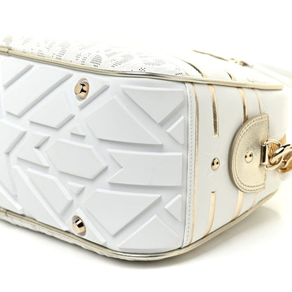 Christian Dior Perforated Calfskin Medium Dior Vibe Classic Bowling Bag White Gold 9 of 9