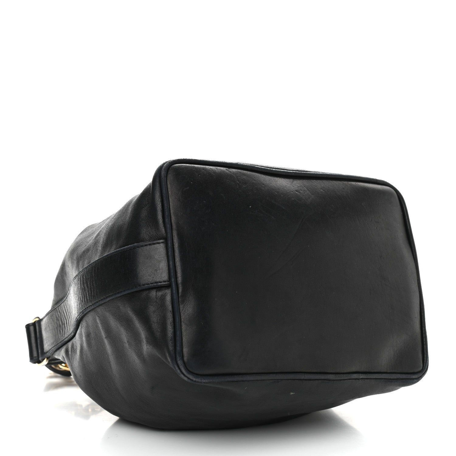 Chanel Lambskin CC Stitched Drawstring Bucket Bag Black 5 of 13