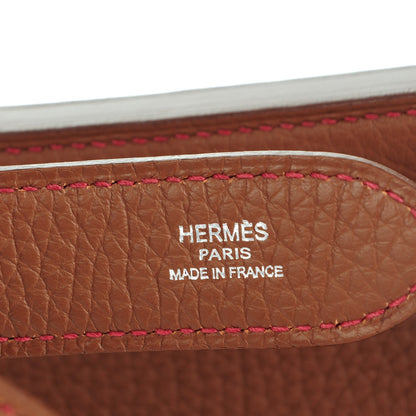 Hermes Taurillon Clemence Jypsiere 28 Marron D'Inde Rouge H 8 of 10