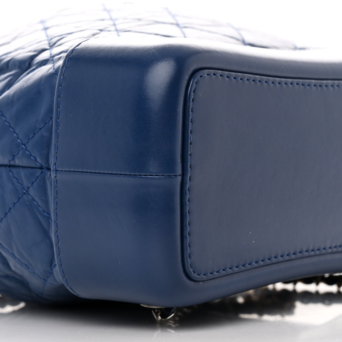 Aged Calfskin Quilted Small Gabrielle Backpack Navy