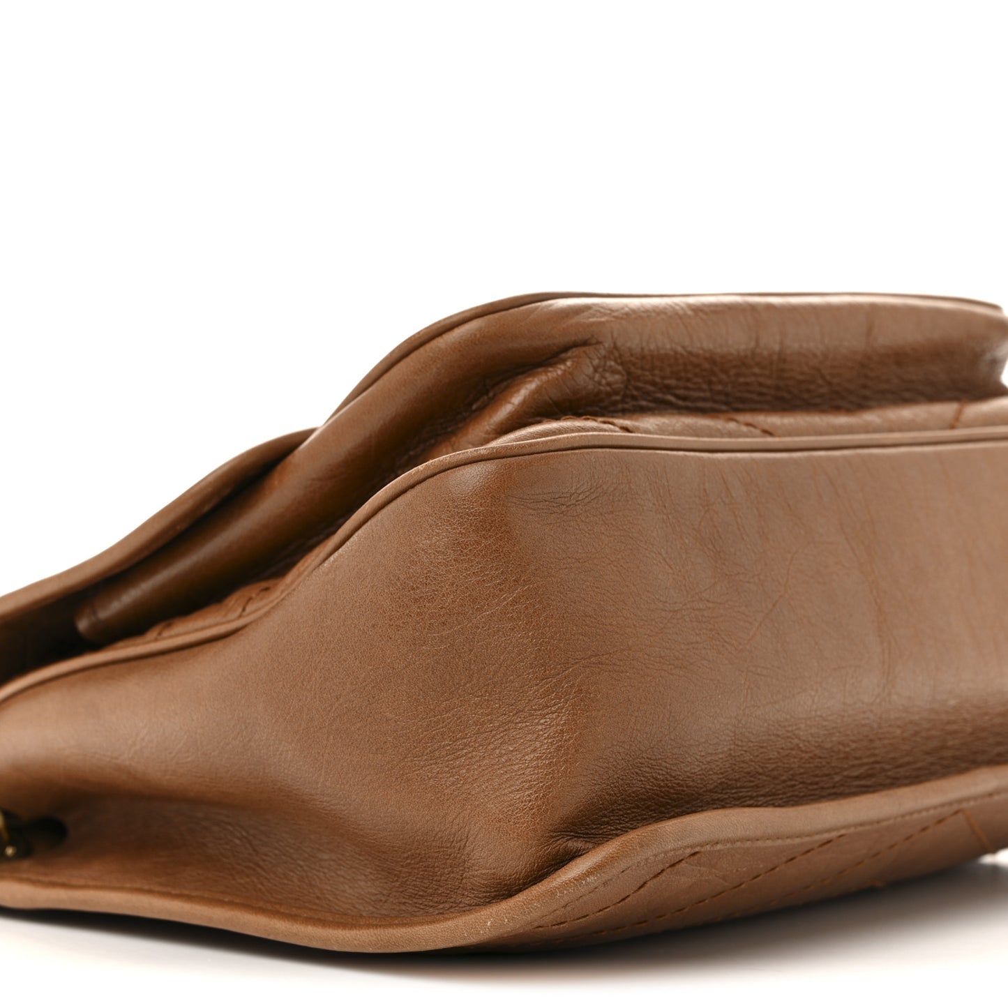 Crinkled Calfskin Matelasse Monogram Medium Niki Chain Satchel Caramel