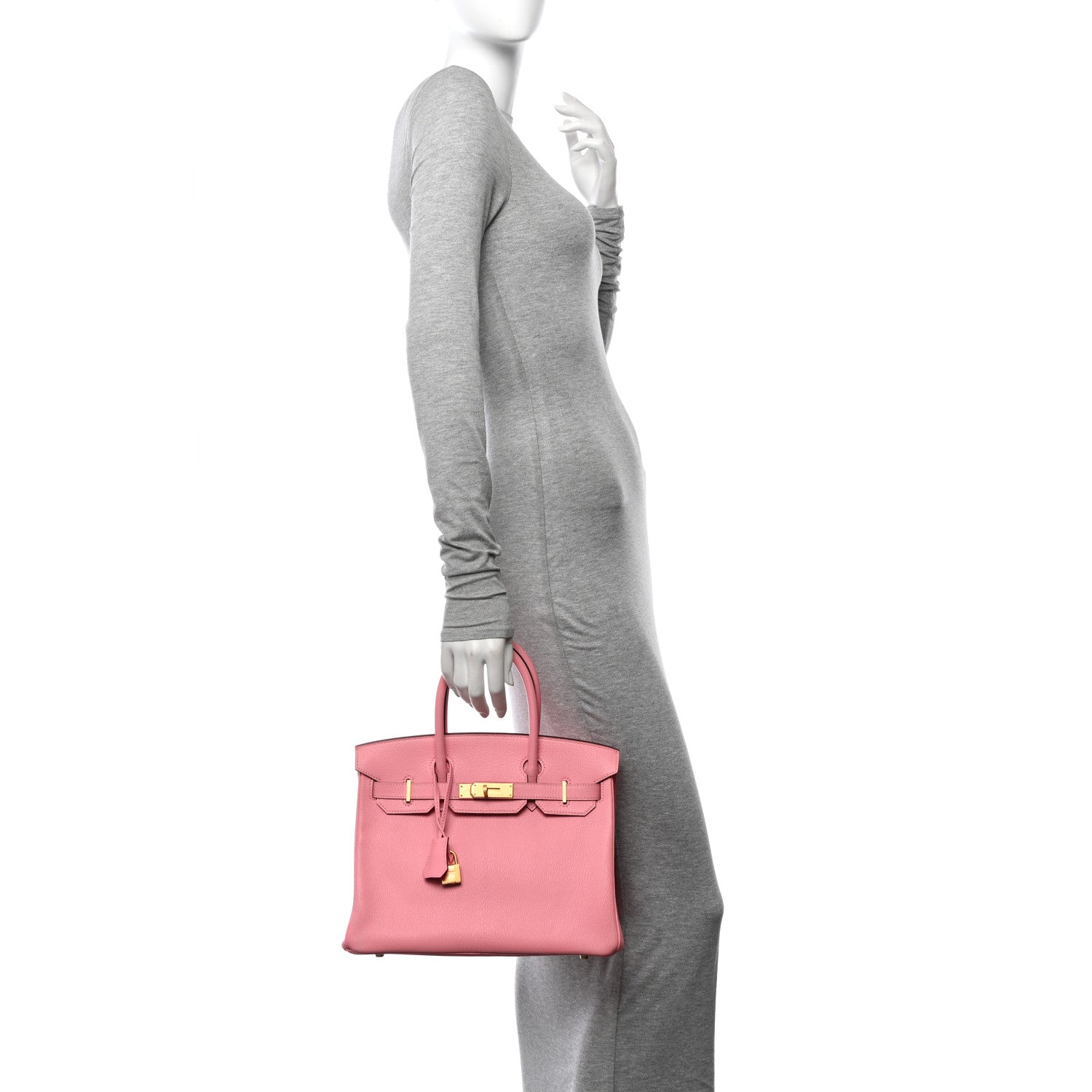 Hermes Chevre de Coromandel Horseshoe Birkin 30 Rose Confetti Fuchsia 2 of 17