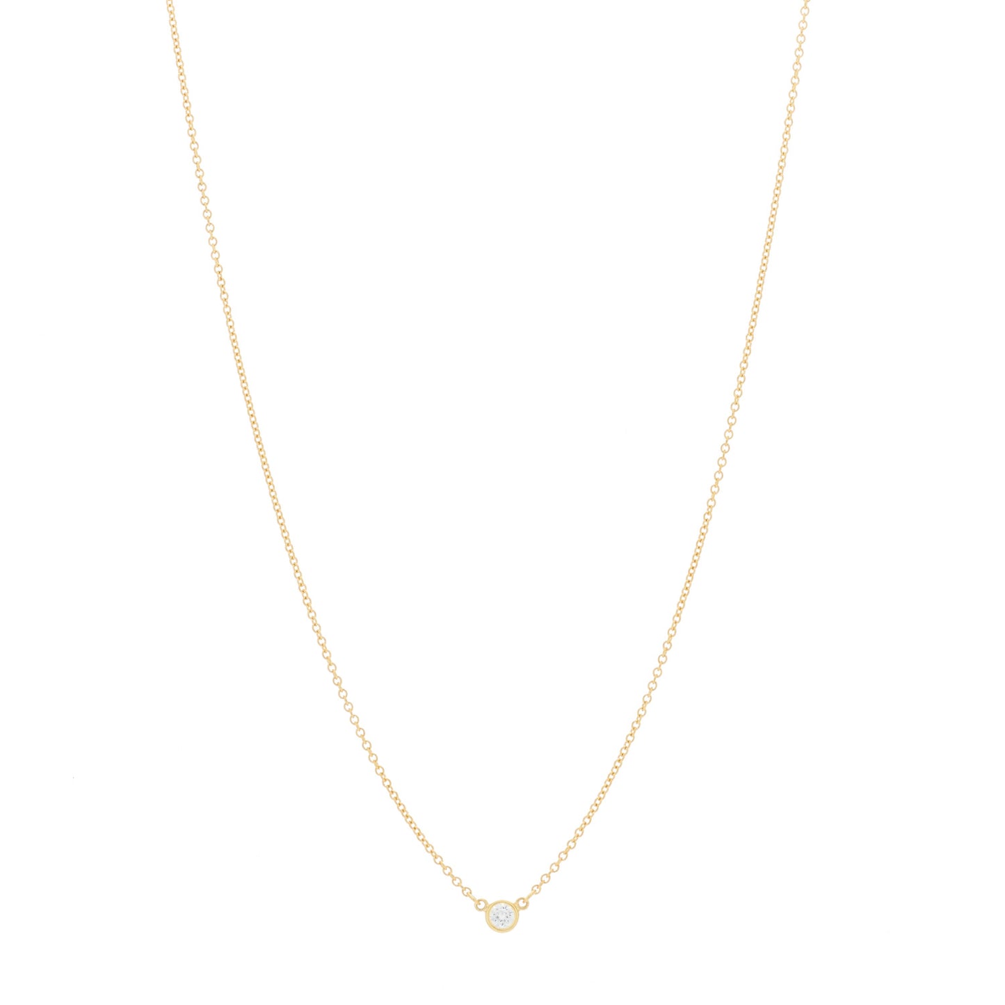 18K Yellow Gold Diamond .08ct Elsa Peretti Diamonds by the Yard Pendant Necklace