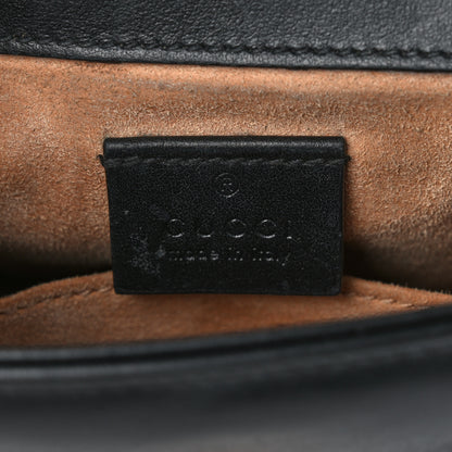 Gucci Calfskin Matelasse Mini GG Marmont Top Handle Shoulder Bag Black 6 of 15