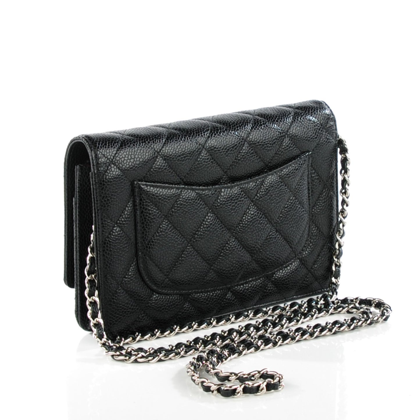 Caviar Quilted Wallet On Chain WOC Black