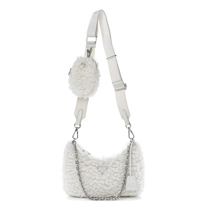 Prada Wool Cashmere Re-Edition 2005 Shoulder Bag Naturale 1 of 10
