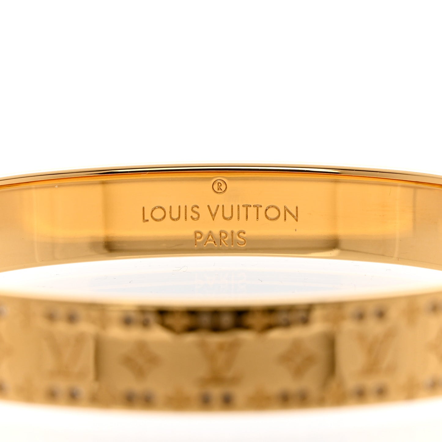 Brass Crystal Monogram Nanogram Strass Cuff S Gold