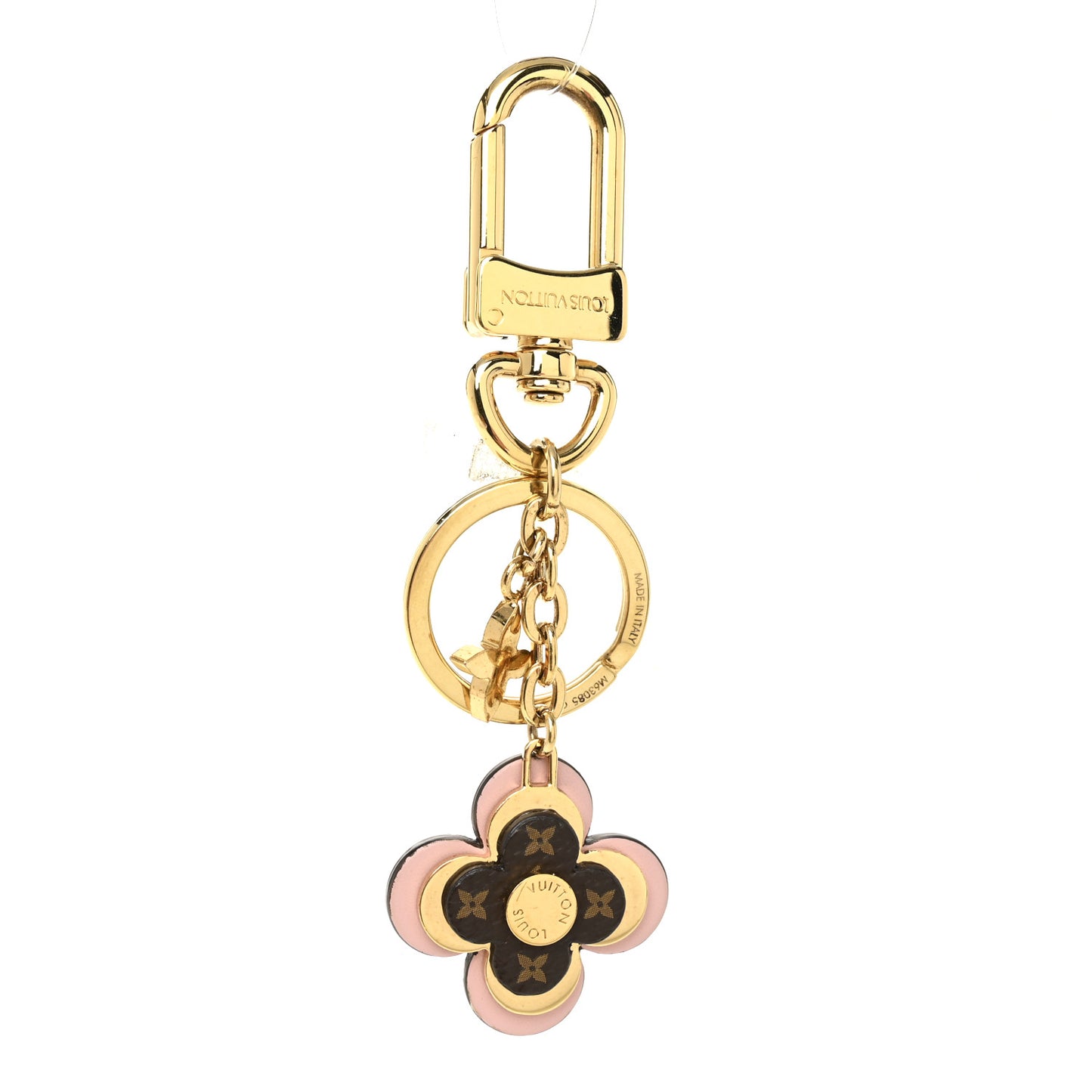Monogram Blooming Flowers BB Bag Charm Key Holder Pink