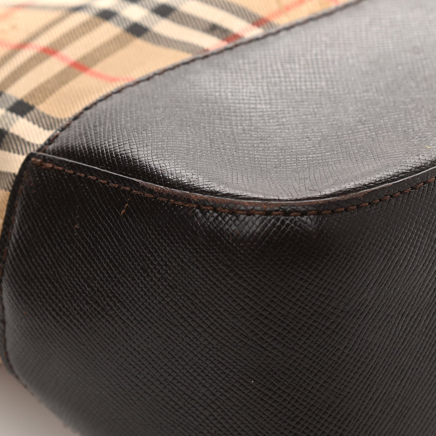Haymarket Check Small Tote Dark Brown