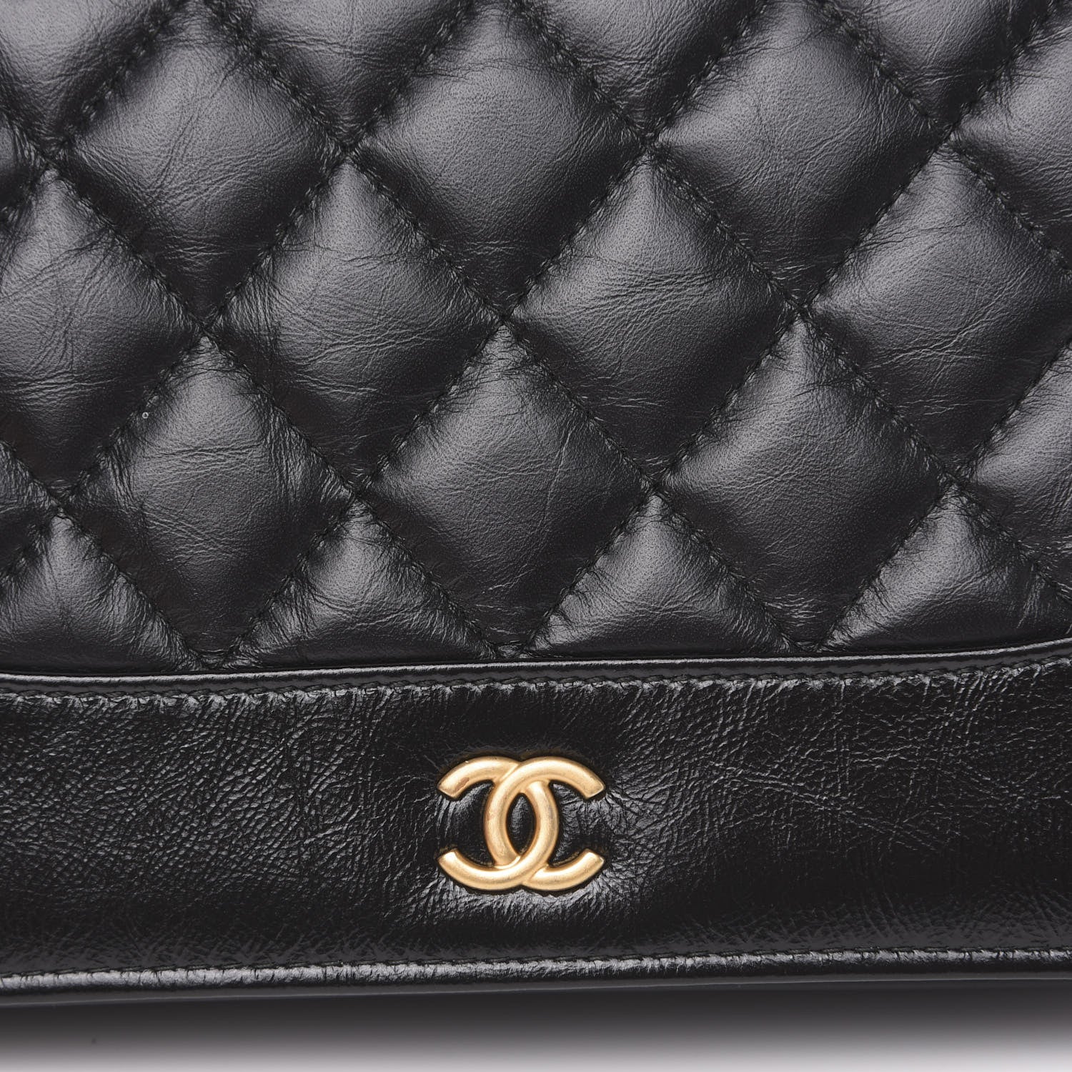 Chanel Aged Calfskin Quilted Gabrielle Wallet On Chain WOC Black 12 of 13