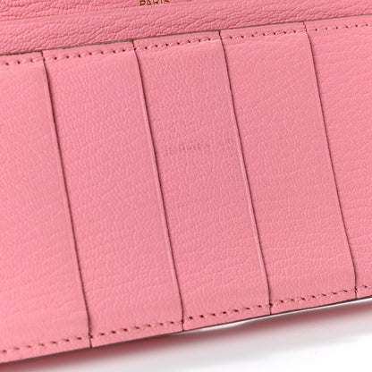 Hermes Chevre Mysore Bearn Gusset Wallet Rose Confetti 8 of 15