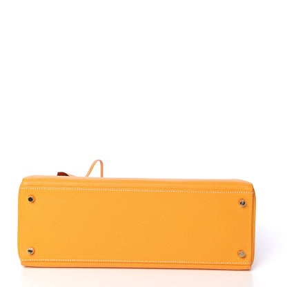 Hermes Epsom Candy Kelly Retourne 35 Jaune D'Or Feu 4 of 33