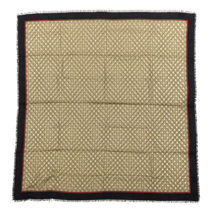 Gucci Modal Silk GG Monogram Big Bee GG Shawl Black Red 1 of 4