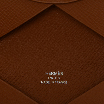 Hermes Epsom Calvi Card Case Gold 5 of 6