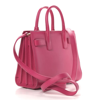 Saint Laurent Calfskin Nano Sac De Jour Lipstick Fuchsia 2 of 14