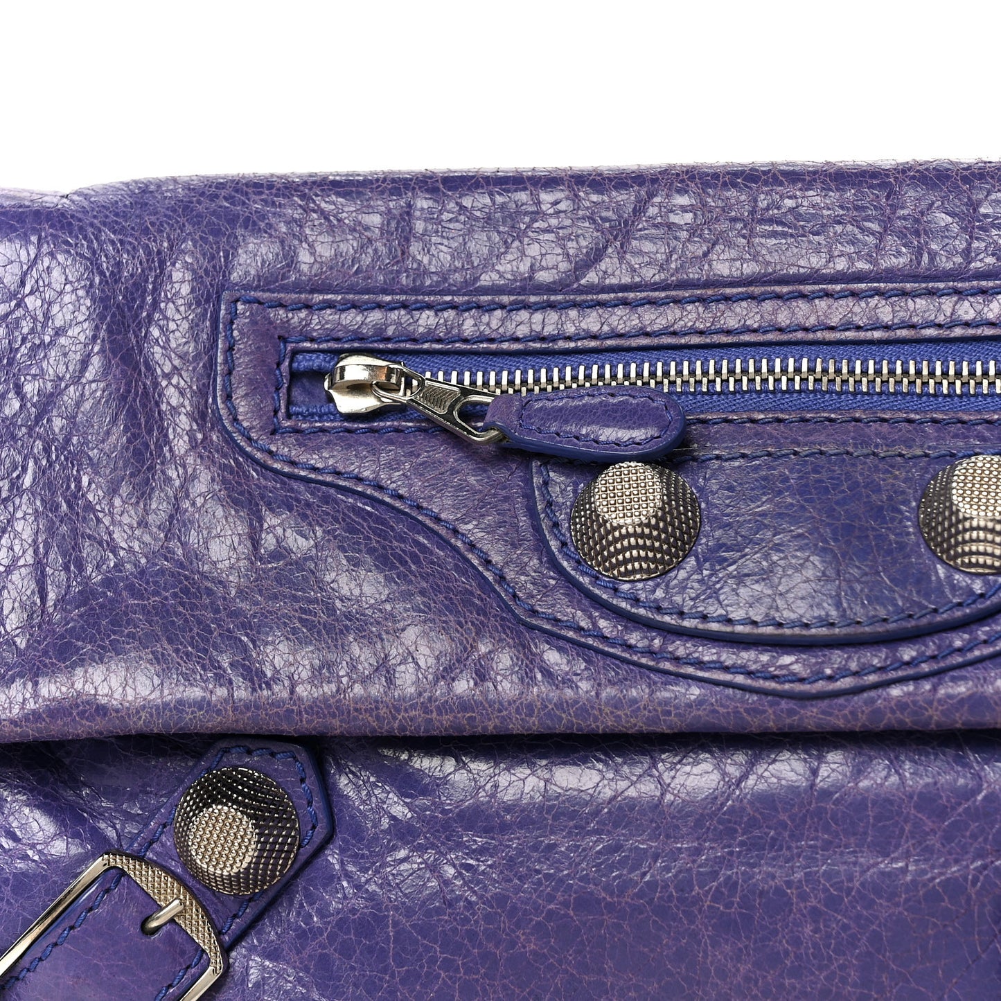 Agneau Giant 21 Rose Gold Hardware Envelope Clutch Bleu Lavande