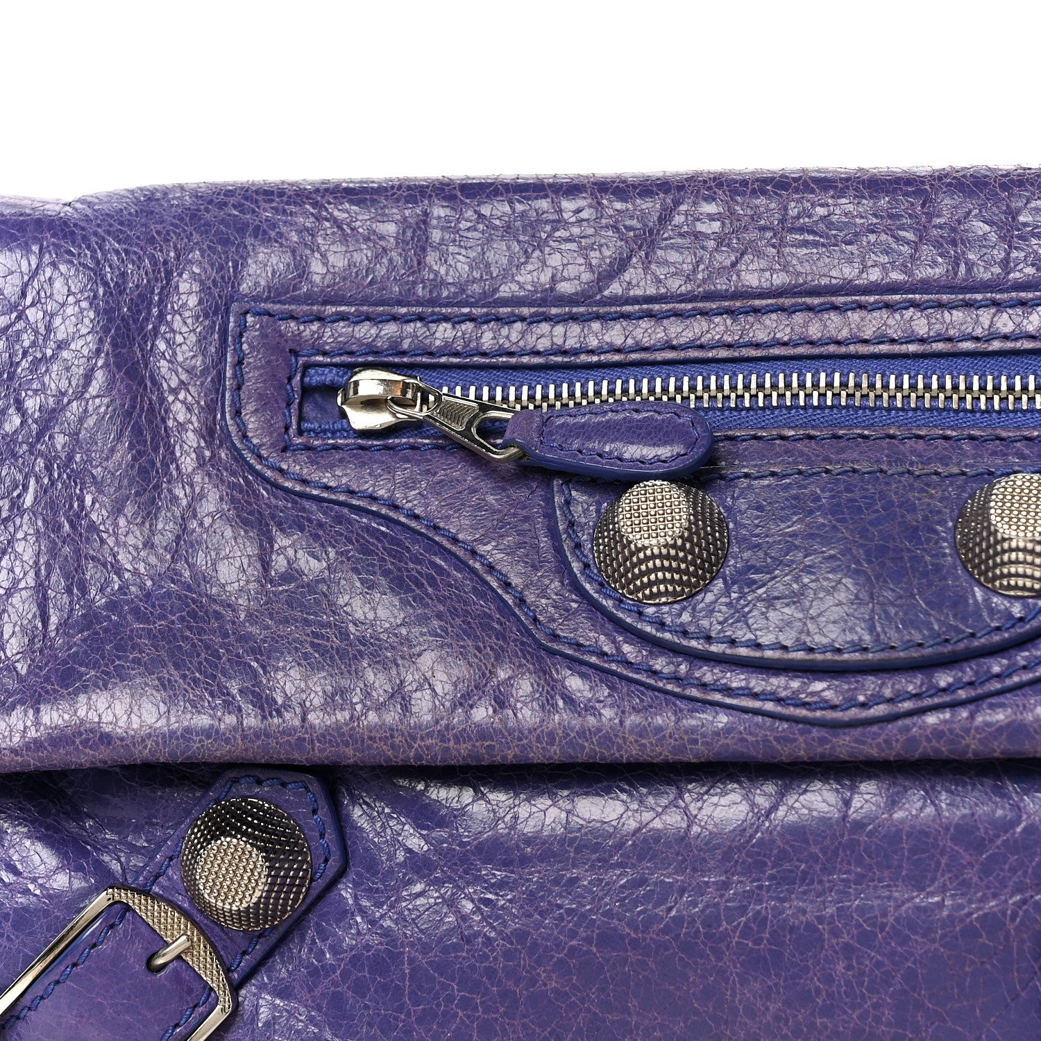 Balenciaga Agneau Giant 21 Rose Gold Hardware Envelope Clutch Bleu Lavande 11 of 11