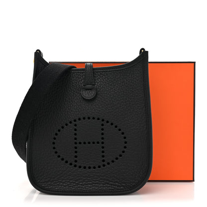 Hermes Taurillon Clemence Evelyne TPM Black 11 of 11