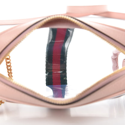 Gucci Vinyl Web Mini Ophidia Transparent Shoulder Bag Perfect Pink 5 of 9