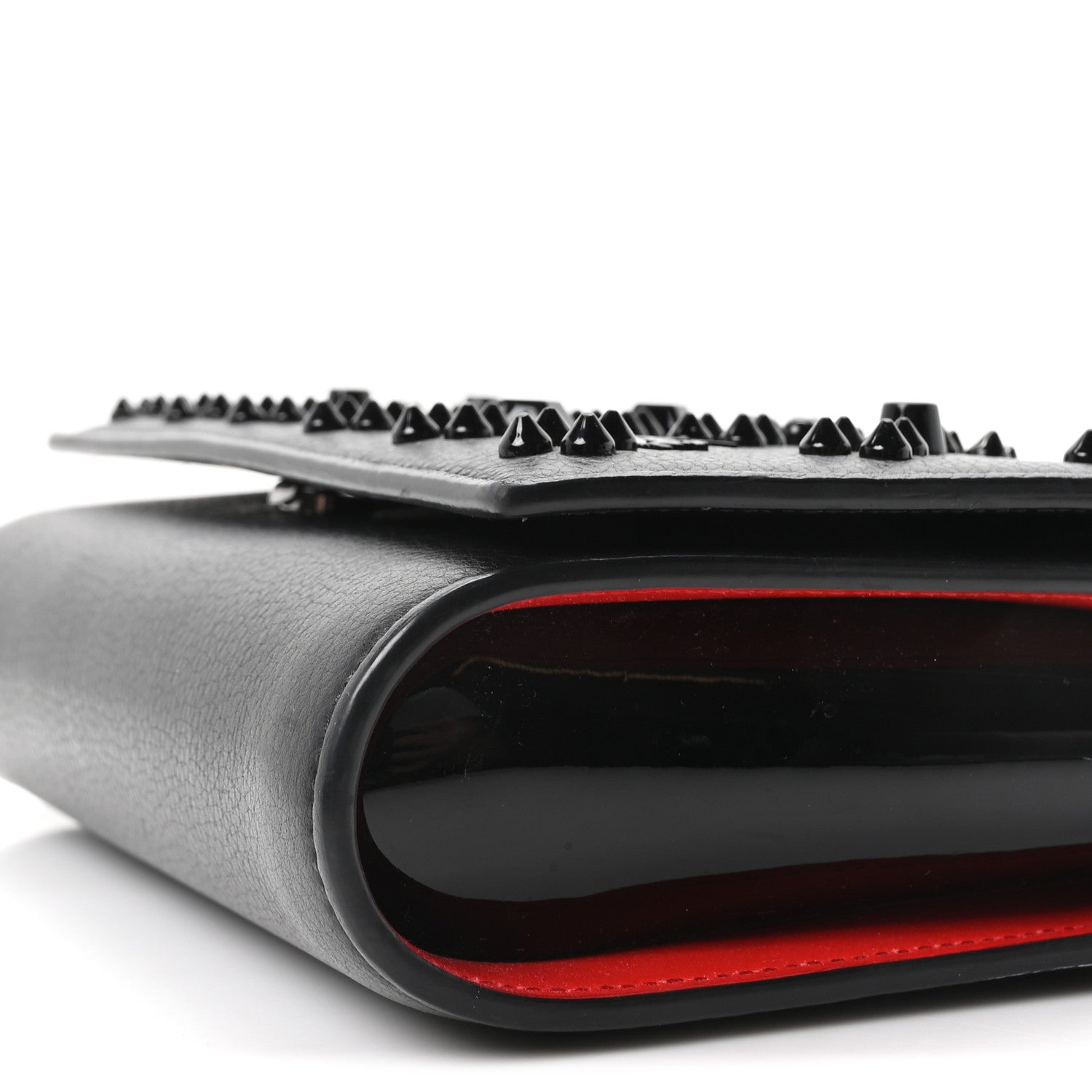 Christian Louboutin Calfskin Spikes Loubinthesky Paloma Clutch Black 10 of 11