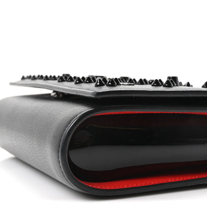 Christian Louboutin Calfskin Spikes Loubinthesky Paloma Clutch Black 10 of 11