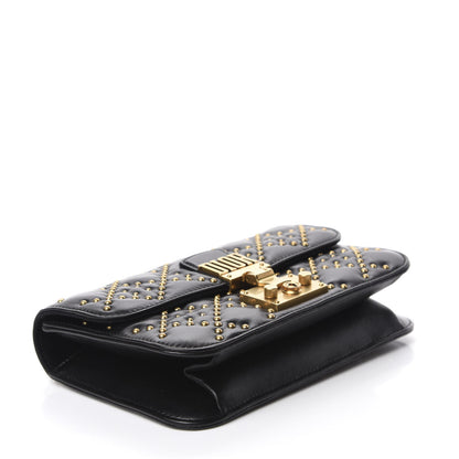 Christian Dior Lambskin Cannage Studded Small Dioraddict Flap Bag Black 4 of 10