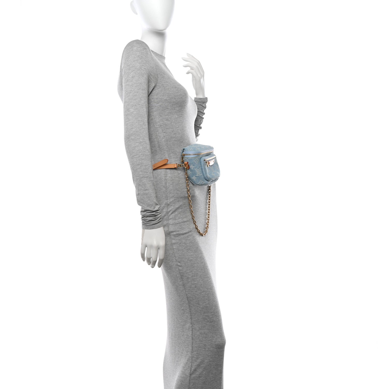 Louis Vuitton Monogram Denim Mini Bumbag Sky Blue 2 of 10