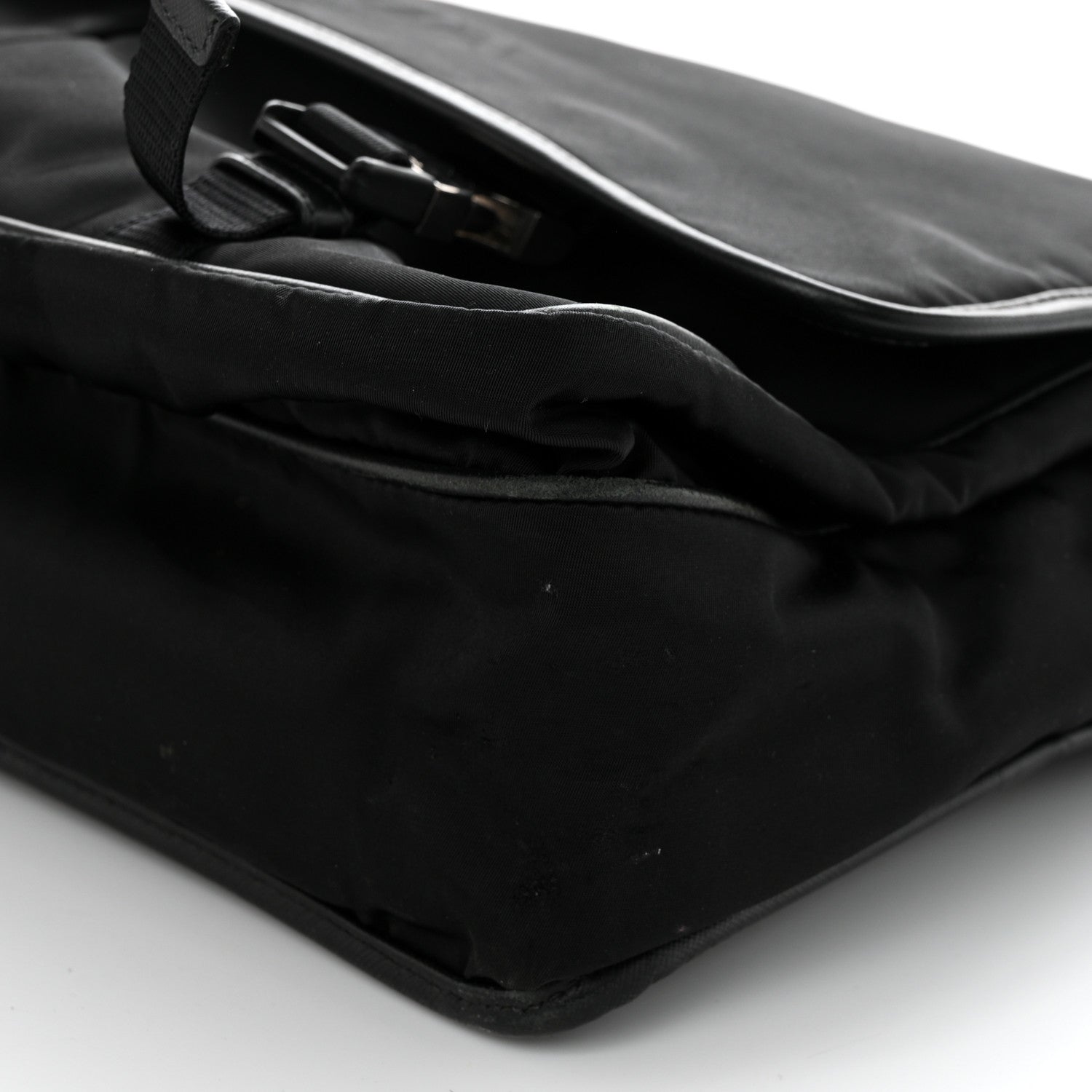 Prada Tessuto Nylon Saffiano Logo Messenger Bag Black 11 of 13