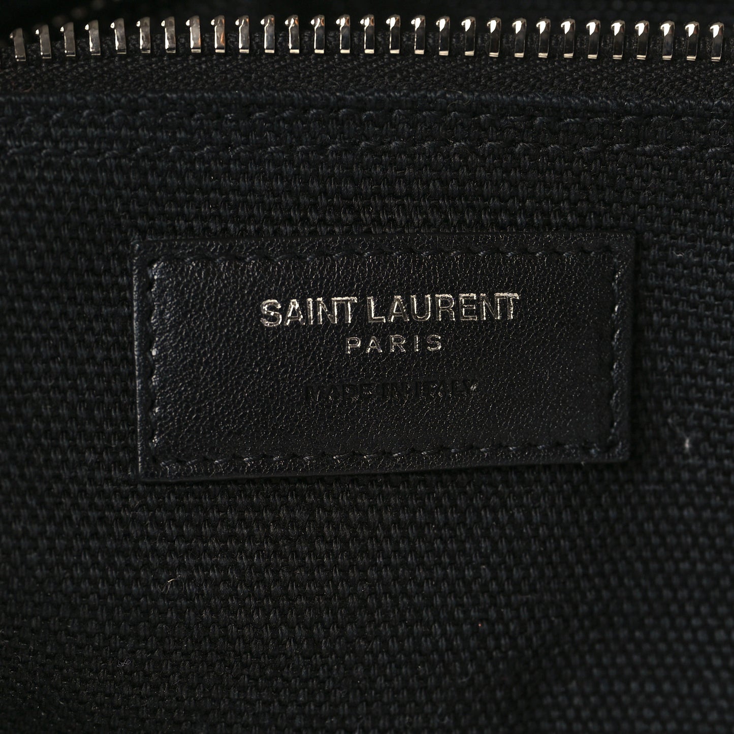 Linen Calfskin Rive Gauche North South Tote White Black