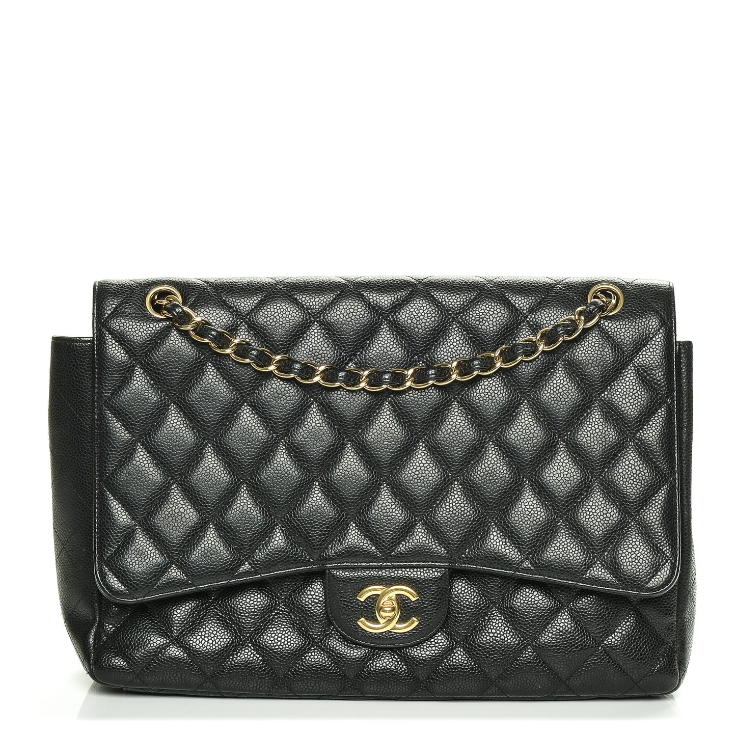 Caviar Quilted Maxi Single Flap Black