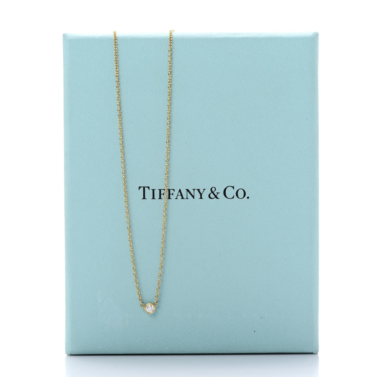 Tiffany 18K Yellow Gold Diamond .05ct Elsa Peretti Diamonds by the Yard Pendant Necklace 6 of 6