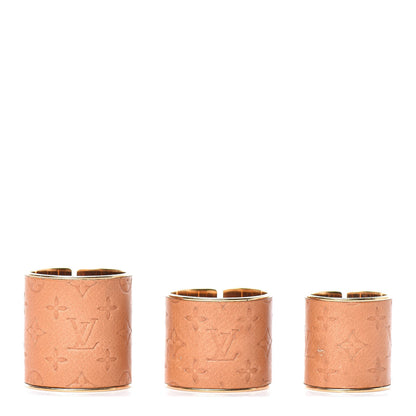 Louis Vuitton Calfskin Monogram Embossed Skin 3 Ring Set M 1 of 3