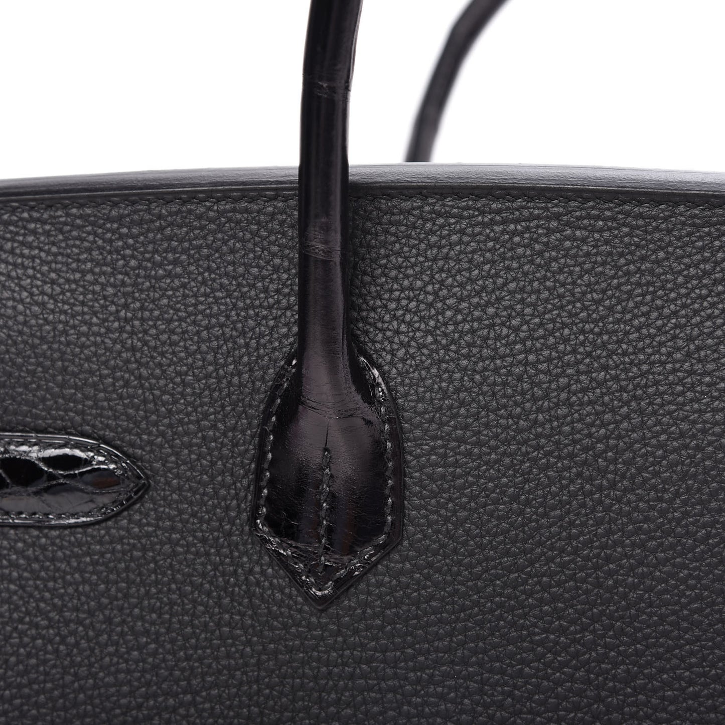 Taurillon Novillo Shiny Niloticus Crocodile Birkin Touch 30 Black