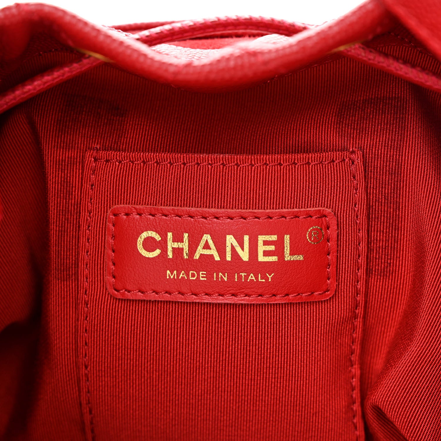 Chanel Caviar Suede Quilted Drawstring Bucket Bag Dark Red 6 of 10