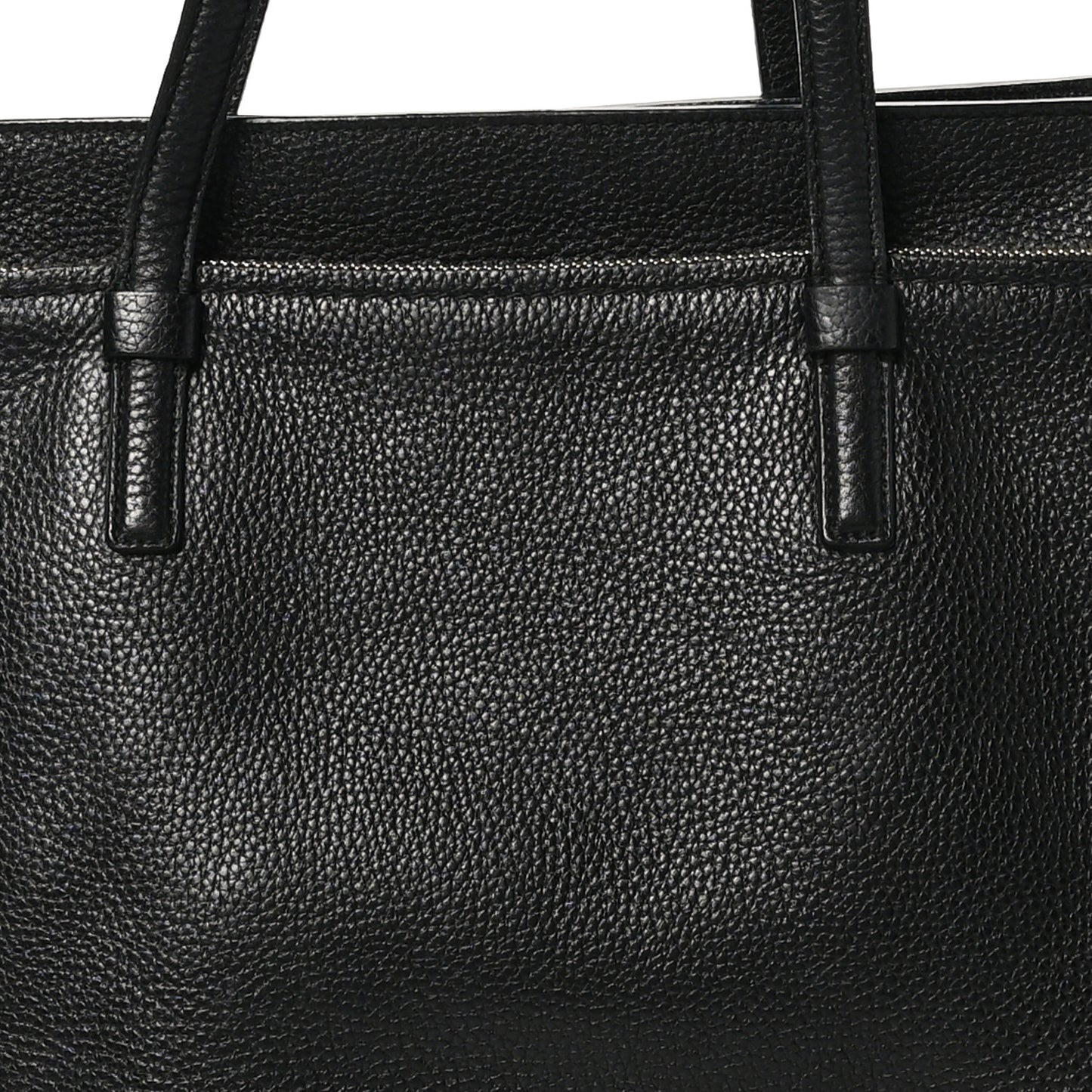 Hammered Calfskin Double Handle Large Amy Tote Black