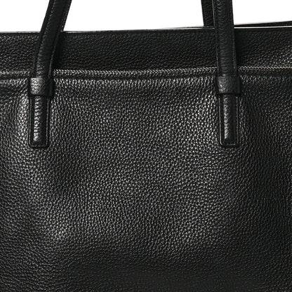 Salvatore Ferragamo Hammered Calfskin Double Handle Large Amy Tote Black 7 of 9