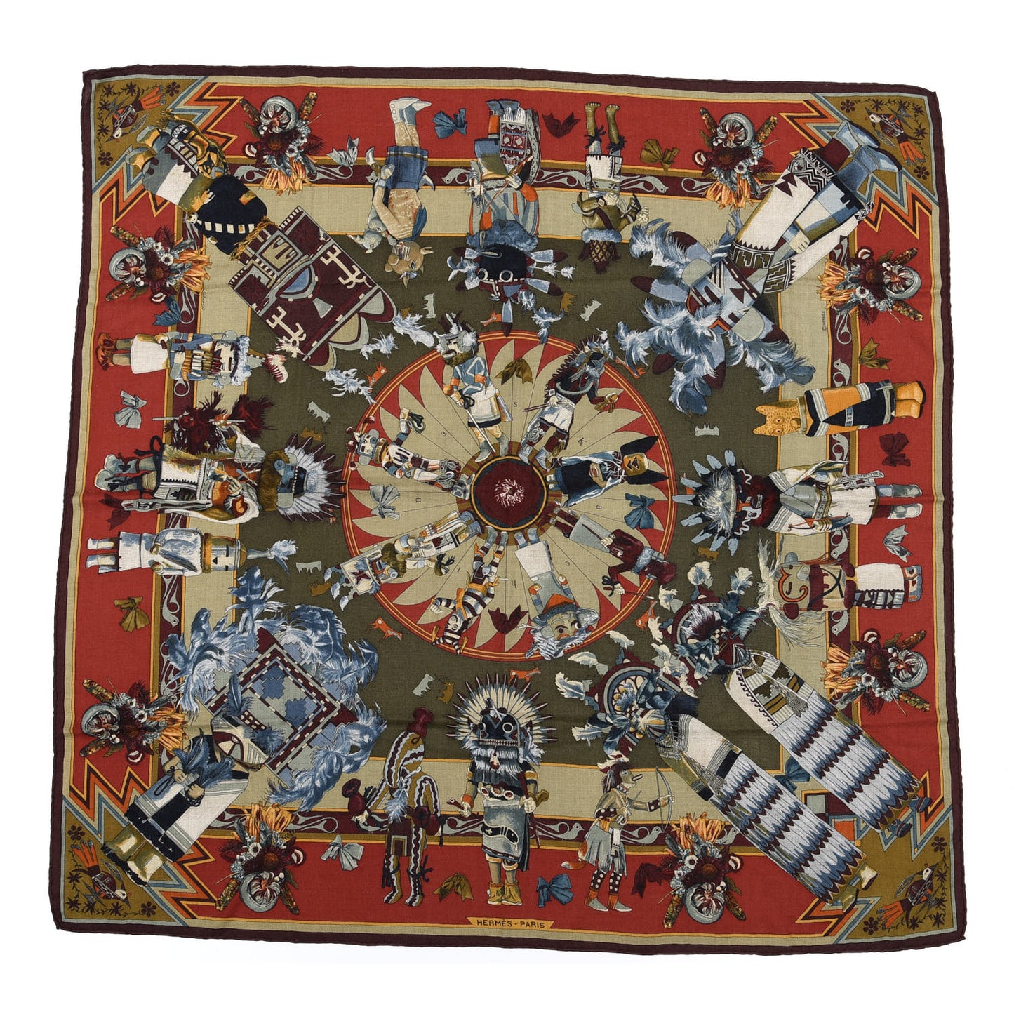 Cashmere Silk Kachinas Scarf 90