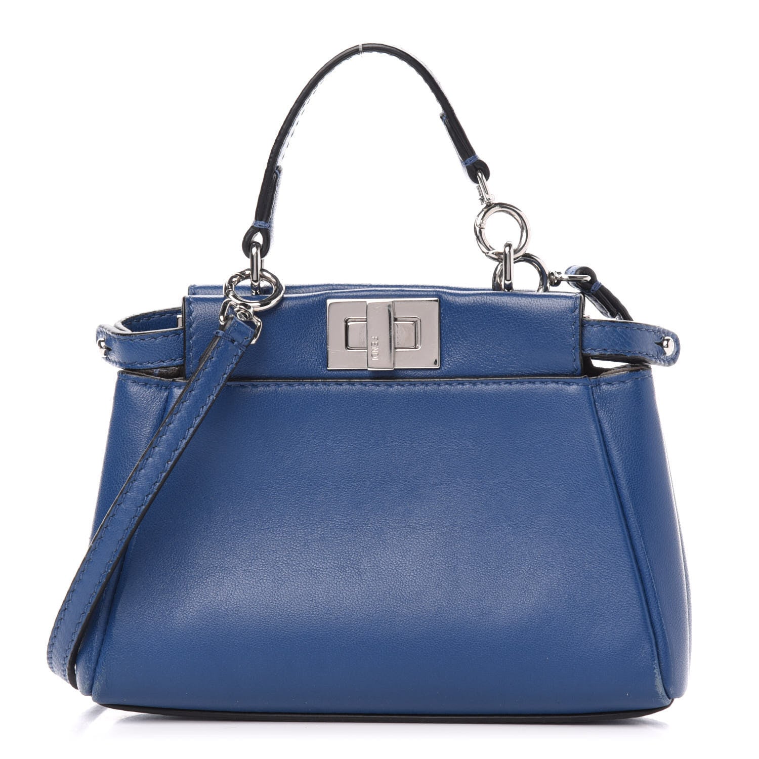 Fendi Shiny Nappa Micro Peekaboo Iconic Satchel Iris 1 of 12